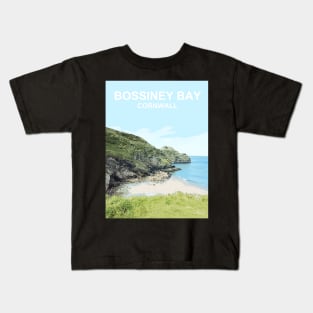 Bossiney Bay Cornwall. Tintagel. Cornish gift Travel location poster Kids T-Shirt